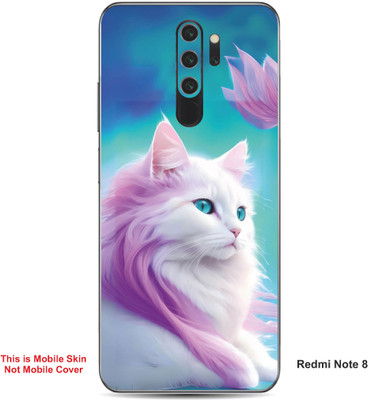 VYBE The Smart Choice Redmi Note 8 Cat Embossed Mobile Skin(Pink Swan 15)