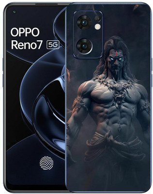 FCS Oppo Reno7 5G Printed Back Skin: Lord Mahakal Mobile Skin(Lord Mahakal Skin)