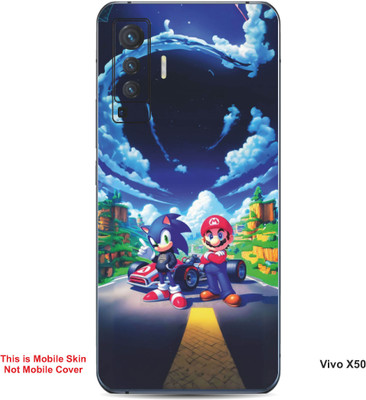 VYBE The Smart Choice Vivo X50 Sonic & Super Mario Embossed Mobile Skin(Blueberry B7)