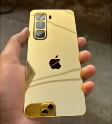 GENTECK INFIINIX HOT 50 PRO PLUS 5G Golden Glass Finish Back Panel Skin with Apple Logo Mobile Skin(GOLDEN)