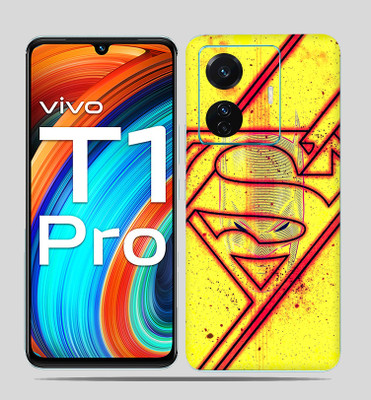 SkinoMania Vivo T1 Pro (5g) Mobile Skin(Yellow Batman Logo Multicolor Mobile skin)