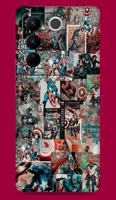 SkinoMania Vivo V27 Pro 5G Mobile Skin(Multicolor Captain America Poster)