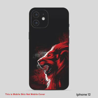 VYBE The Smart Choice iPhone 12 Lion Embossed Mobile Skin(Crater Red 10)