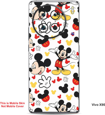 VYBE The Smart Choice Vivo X90 Mickey Mouse Embossed Mobile Skin(Milk White, Black B14)