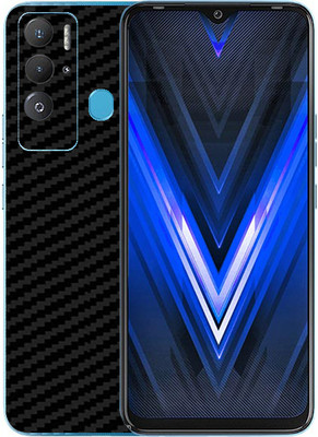 candeal mart Tecno Pova Neo carbon fiber 3D back skin / sticker wrap / Protective film Mobile Skin(Black)