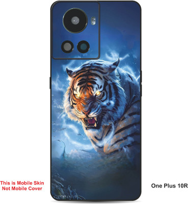 VYBE The Smart Choice One Plus 10R Tiger Embossed Mobile Skin(Moonstone Blue 30)