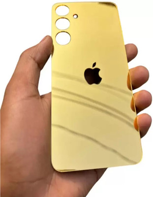 MOBIFONIC Samsung Galaxy M13 Gold Mirror Finish Back Panel Mobile Skin(Gold)