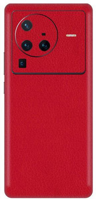 Vcare GadGets X80 Pro 5G Red Leather Back Side Premium Mobile Skin(Red Leather)