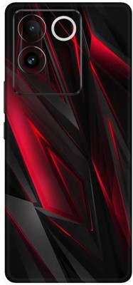Vcare GadGets Black Red Wave Vivo T2 Pro 5G Mobile Skin(Multicolor)
