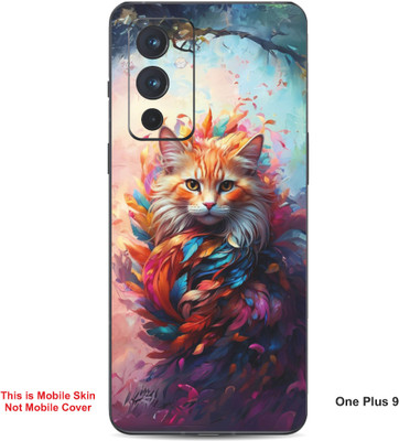 VYBE The Smart Choice One Plus 9 Cat Embossed Mobile Skin(Powder Blue 25)