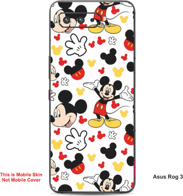 VYBE The Smart Choice Asus Rog 3 Mickey Mouse Embossed Mobile Skin(Milk White, Black A5)