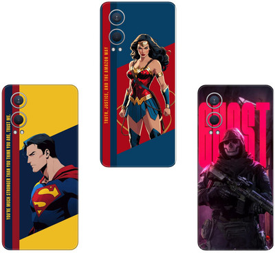 wrap craft OPPO A18 COMBO(PACK OF 3)Camera&Back Protector Premium Vinyl Mobile Skin(Multicolor)