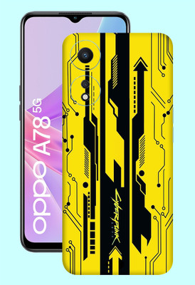 WeCre8 Skin's Oppo A78 5G Mobile Skin(Dark Yellow Cyber Multicolor Mobile Skin)