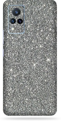 TJ CREATION Vivo V21 5g, vivo v21 5g, vivo v 21 Mobile Skin(Ultra Super Silver Glitter Skin With High Matte Finish., Mobile Skin (Back+Side+Camera))