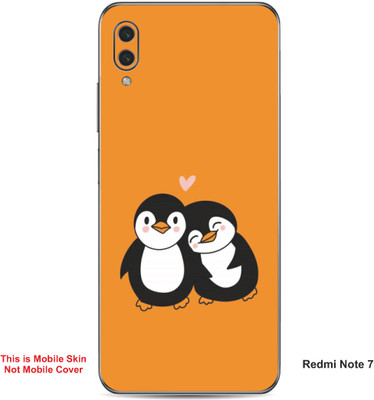 VYBE The Smart Choice Redmi Note 7 Penguin Embossed Mobile Skin(Fire Orange A1)