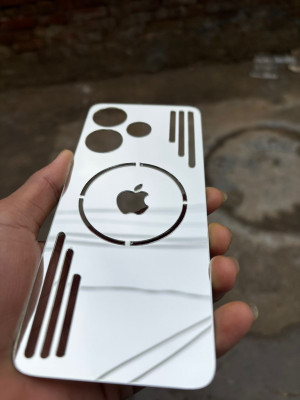 TWUAOP POCO M6 5G BACK PANNEL ACRYLIC SHEET APPLE Mobile Skin(Silver)