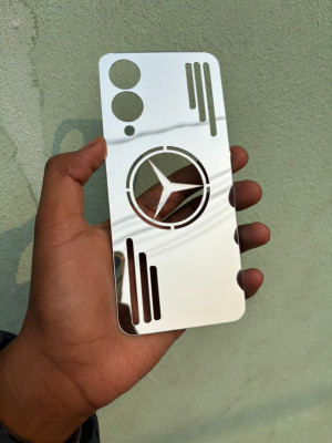 TWUAOP VIVO Y28 5G MIRROR BACK PANNEL ACRYLIC SHEET Mobile Skin(Silver)