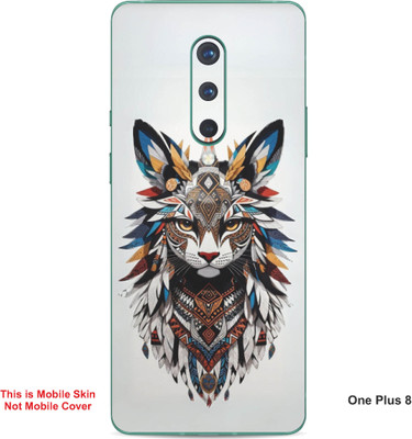 VYBE The Smart Choice One Plus 8 Cat Embossed Mobile Skin(Multi Colour 23)