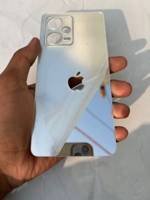 TWUAOP REDMI NOTE 12 5G MIRROR BACK PANNEL ACRYLIC SHEET APPLE Mobile Skin(Silver)