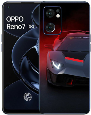 FCS Oppo Reno7 5G Printed Back Skin: Super Car Mobile Skin(Super Car Skin)