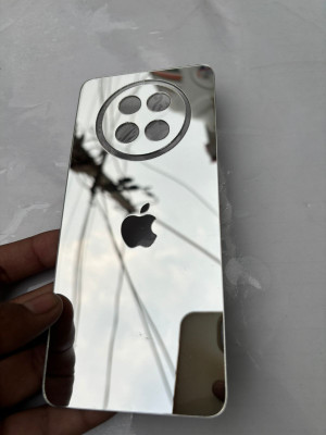 TWUAOP POCO C75 5G ACRYLIC MIRROR BACK PANNEL MERO APPLE Mobile Skin(Silver)