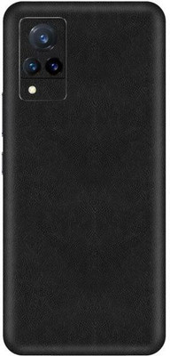 Vcare GadGets Black Leather vivo V21 5G Mobile Skin(Black Leather)