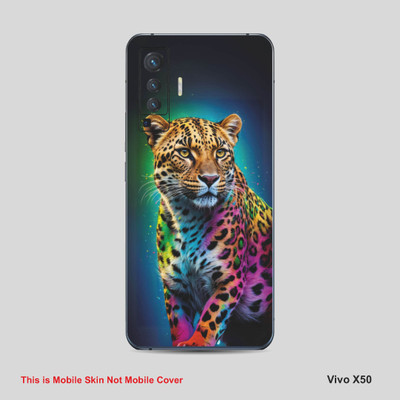 VYBE The Smart Choice Vivo X50 Leopard Mobile Skin Mobile Skin(Venice Blue, Multi Color A3)