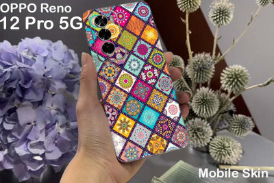TJ CREATION OPPO Reno 12 Pro 5G Mobile Skin(Ulltra Super Many Hued Pattern Skin With High Matte Finish., Mobile Skin (Back+Side+Camera))