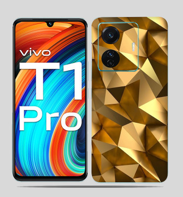 SkinoMania Vivo T1 Pro (5g) Mobile Skin(Golden-poly Mobile skin)