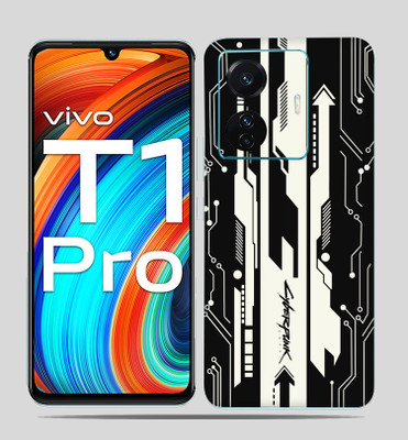SkinoMania Vivo T1 Pro (5g) Mobile Skin(-B-&-W-Cyber B&W Mobile skin)
