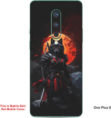 VYBE The Smart Choice One Plus 8 Wolf Embossed Mobile Skin(Red & Orange 23)