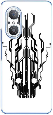 FCS Huawei nova 10 Youth Printed Back skin Mobile Skin(Digital Flaming Cyber Skull White)