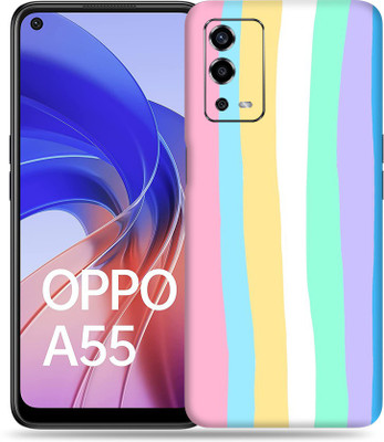 SkinoMania Oppo-A55 Mobile Skin(Multicolour Fade Lines)