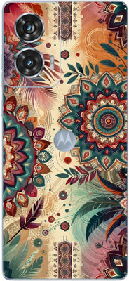 mehra Back Stickers For Motorola Edge 50 Fusion Rangoli Pattern 3D Full Coverage Vinyl Mobile Skin(Multicolor)