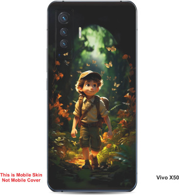 VYBE The Smart Choice Vivo X50 Animated Little Boy Mobile Skin(Light Moss Green B7)