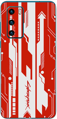 FCS Huawei P40 4G Printed Back skin Mobile Skin(Cyber Punk Red)