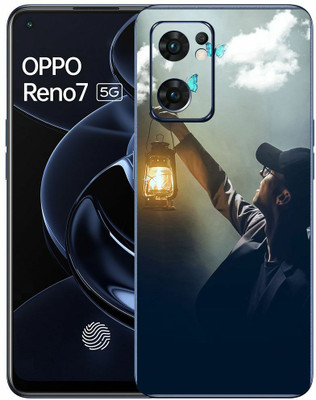 FCS Oppo Reno7 5G Printed Back Skin: Man With Lamp Mobile Skin(Man With Lamp Skin)