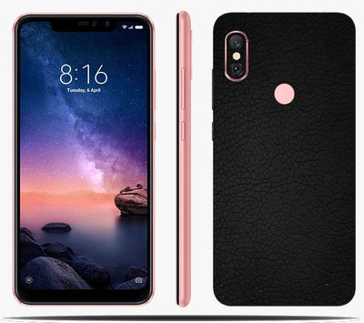 BugguSkin Mi Redmi Note 6 Pro, Black Leather, Mi Redmi Note 6 Pro Mobile Skin(Ultra Super Black Leather Skin With High Matte Finish)