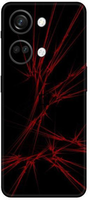 Vcare GadGets One Plus Nord 3 5G Black Red Waves L.jpg Mobile Skin(Multicolor)