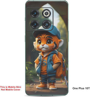 VYBE The Smart Choice One Plus 10T Tiger Cartoon Embossed Mobile Skin(Ruddy Brown 25)
