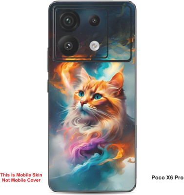 VYBE The Smart Choice Poco X6 Pro Cat Embossed Mobile Skin(Pale Copper 2)