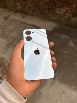 TWUAOP VIVO Y28S 5G MOBILE SKIN ACRYLIC SHEET MIRROR BACK PANNEL APPLE LOGO Mobile Skin(Silver)
