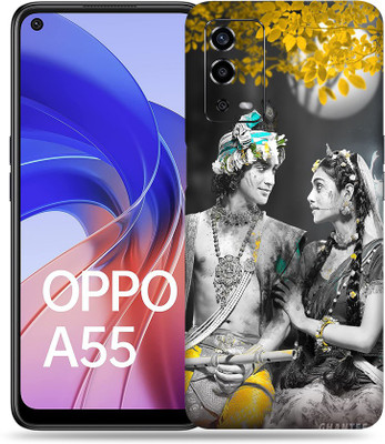 SkinoMania Oppo A55 Mobile Skin(Multicolour Radha Krishna Vintage)