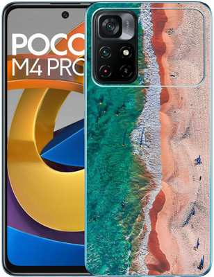 FCS Poco M4 Pro 5G Printed Back skin Mobile Skin(Aerial View Beach Skin)