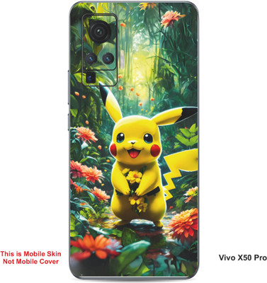 VYBE The Smart Choice Vivo X50 Pro Pikachu Embossed Mobile Skin(Light Tan B8)