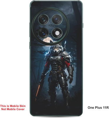 VYBE The Smart Choice One Plus 11R Wolf Embossed Mobile Skin(Faded Blue 33)
