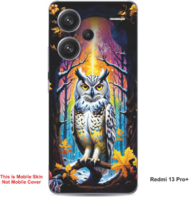 VYBE The Smart Choice Redmi 13 Pro Plus Owl Embossed Mobile Skin(Golden Brown 9)