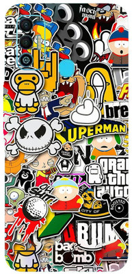 yug emporium Tecno Spark 7T Mobile Skin Sticker ( 3D Multicartoon Superman Theme Skin ) Mobile Skin(Multicolor)