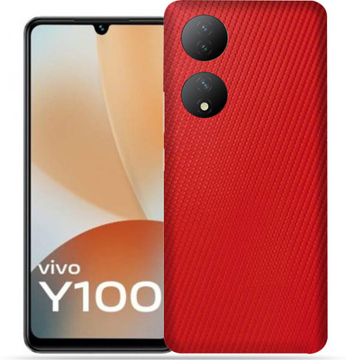 Skinex Vivo Y100 5g, Red carbon fiber Mobile Skin(Multicolor Mobile Skin With camera protector (Back + Camera + Side))