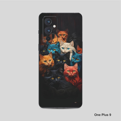 VYBE The Smart Choice One Plus 9 Cat Mobile Skin Mobile Skin(Bluish Purple 11)